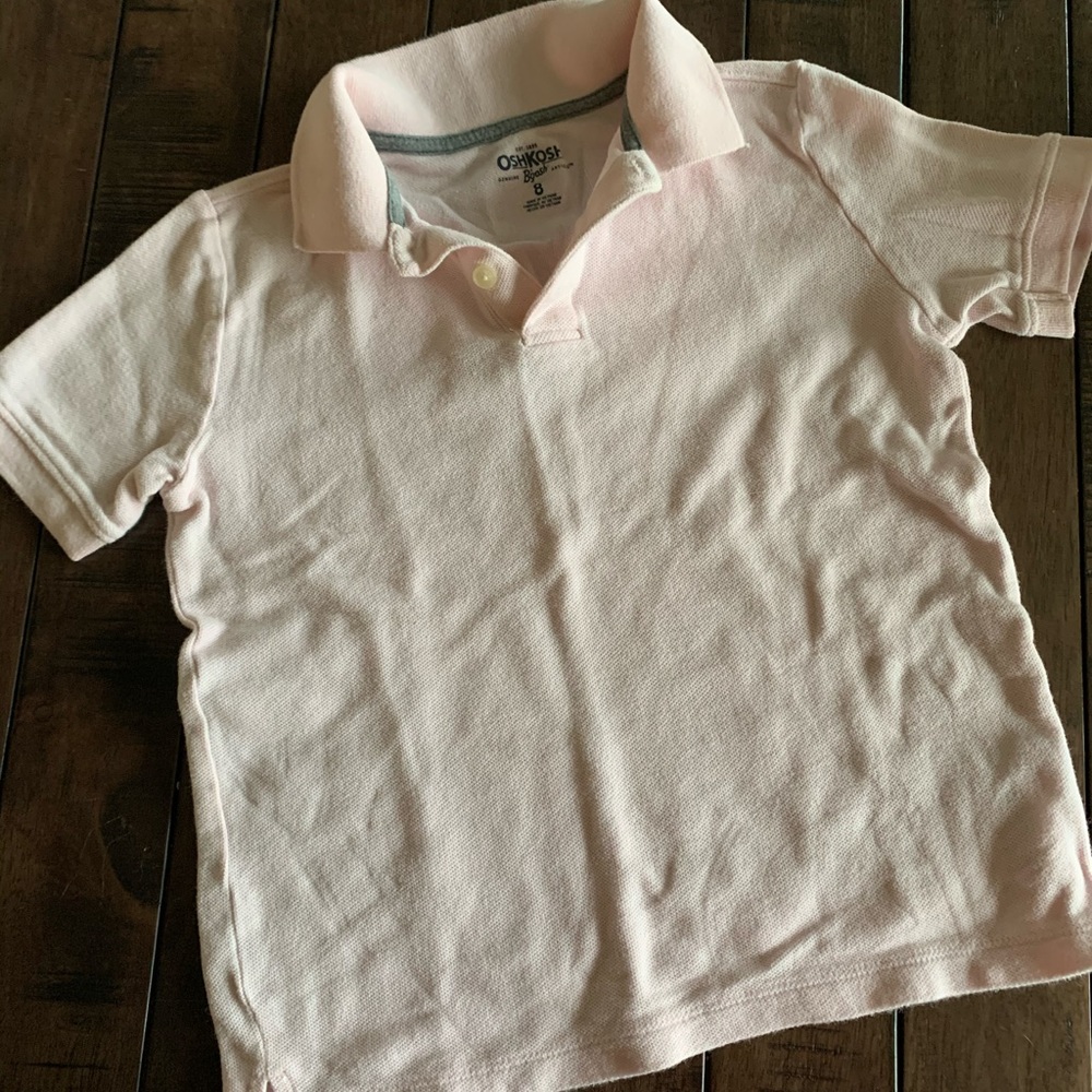 Boys Pink OshKosh Polo Short Sleeved Shirt